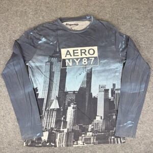 Aeropostale Men's S Long Sleeve New York City Skyline Graphic T-Shirt Aero NY87